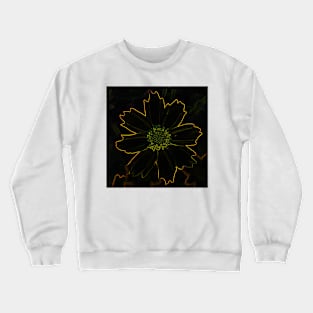 Filtered Black and Yellow Flower With Background Photographic Image Crewneck Sweatshirt